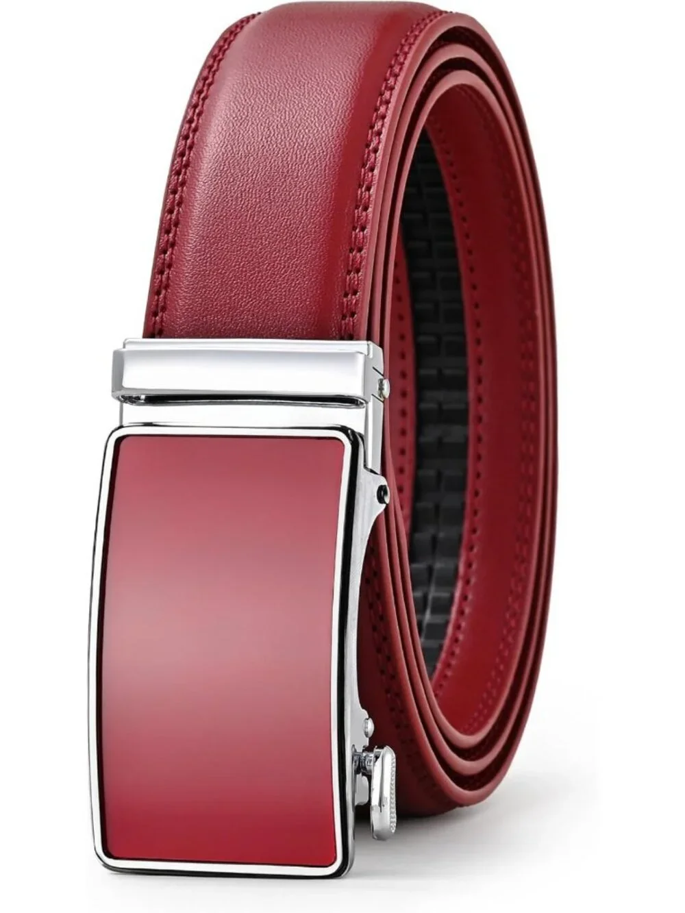 Men's Ratchet Dress Belt with Automatic Buckle - Adjustable Brown/Black 35mm